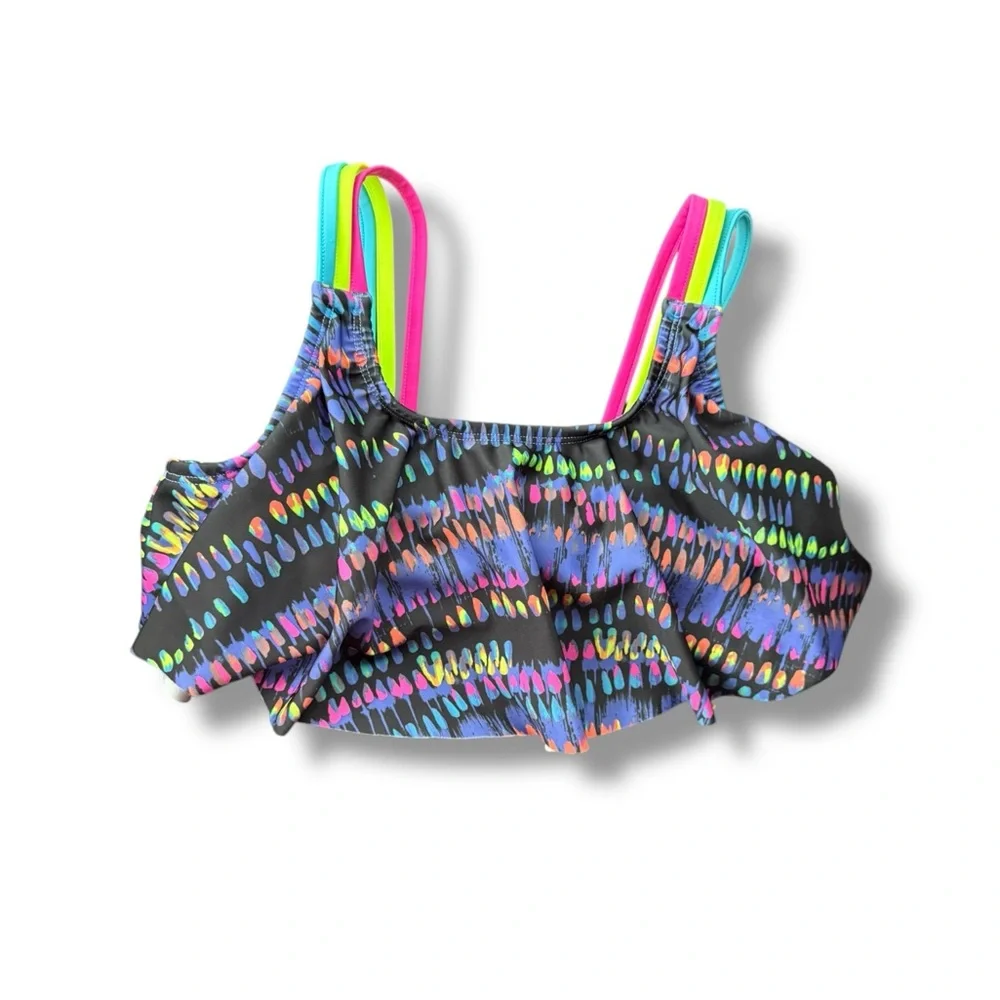 Under Armour Girls Multicolor Ruffled Bikini Top - Picture 1 of 2